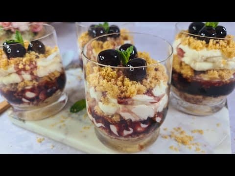 No Bake Sour Cherry Cheesecake In Cups