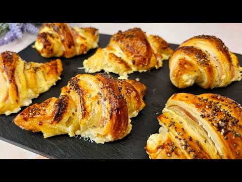Puff Pastry Ham And Cheese Croissants