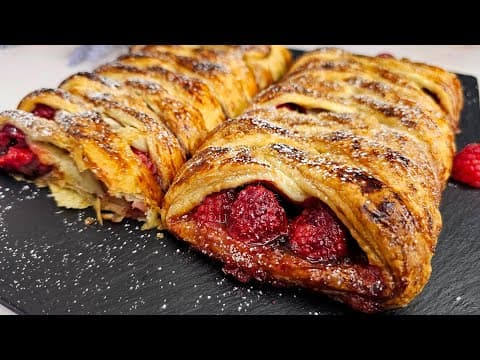 Raspberry Puff Pastry Strudel